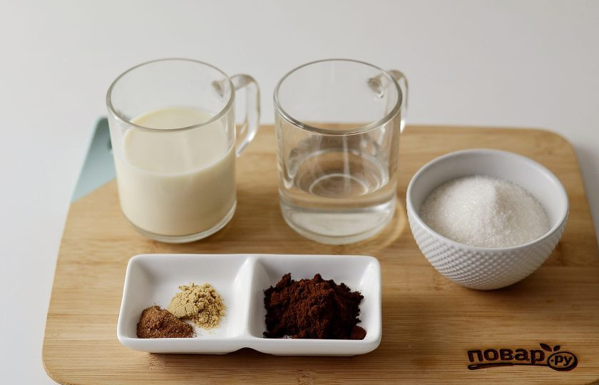 1. Этап. Новогодний кофе: Подготовьте все ингредиенты.