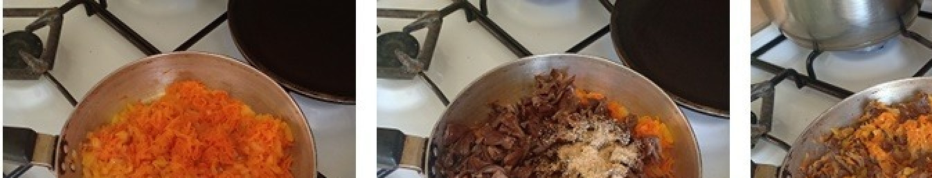 1. Этап. Постный грибной суп с лапшой: Лук и морковь спассеровать на растительном масле. В конце жарки добавить гранулированный чеснок и нарезанные грибы. Потомить 2-3мин и убрать сковороду с огня.