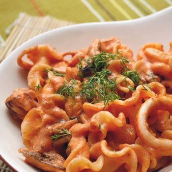 Макароны с морепродуктами