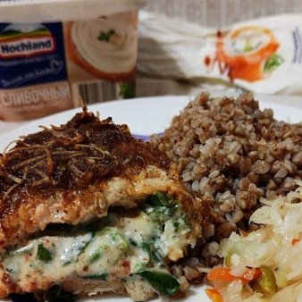 Сырно-шпинатная курица