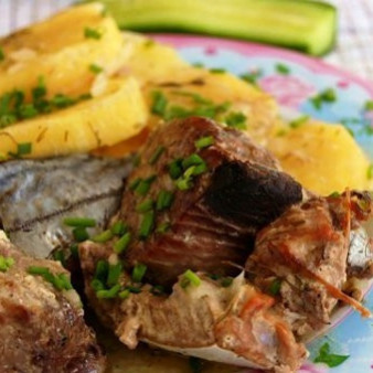 Рыба с картофелем запеченные в рукаве