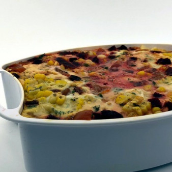 Яичная запеканка со свёклой