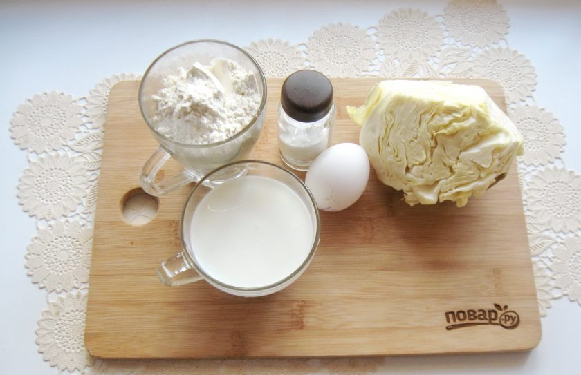 1. Этап. Клецки из капусты: Подготовьте необходимые ингредиенты.