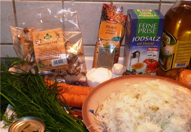 1. Этап. Постные щи: Ингредиенты.