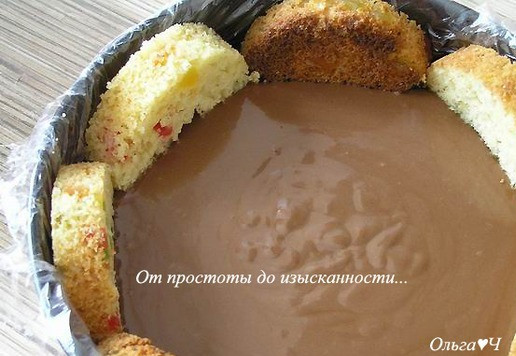 1. Этап. Торт Пасхальный из кексов или куличей: Залейте в форму, уберите в холодильник до застывания.