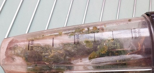 1. Этап. Шпинатно-щавелевый смузи с плодово-ягодным пюре: Поместить все ингредиеты в блендер. Измельчить и взбить.