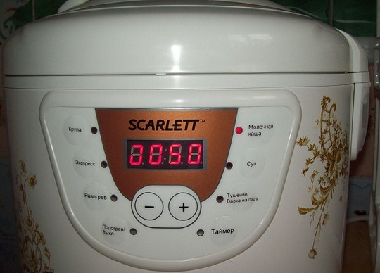 1. Этап. Кукурузная каша в мультиварке Скарлет: 3. Установите программу 
