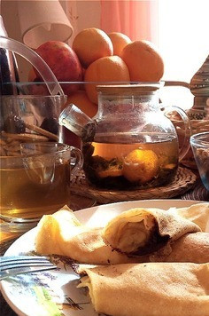 1. Этап. Начинка для блинов мгновенная: Подаём сразу! Это очень вкусно. Просто - десерт!