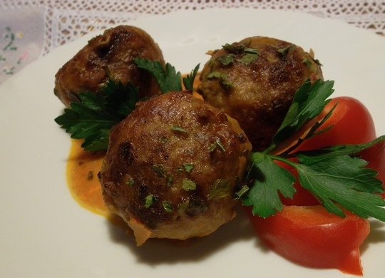 1. Этап. Котлеты с рисом в духовке: Готово! Приятного аппетита!