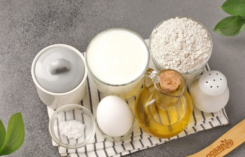 1. Этап. Ржаные блины: Подготовьте все ингредиенты.