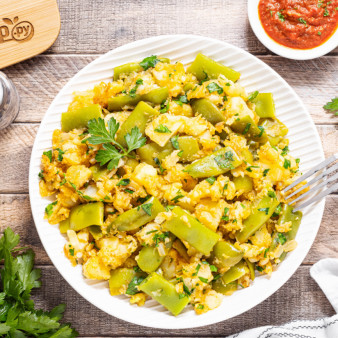 Зеленое лобио с картофелем