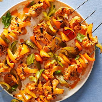 Buffalo Cauliflower Kebabs