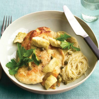 Chicken with Artichokes and Angel Hair