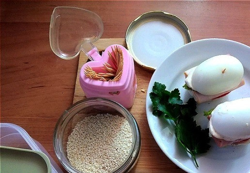 1. Этап. Яичный сэндвич: Накрываем верх. Сразу говорю, что 