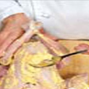 1. Этап. Рождественская индейка с апельсинами: 5. Венчиком взбиваем горчицу и сливочное масло, смазываем индейку. В рукав для выпечки помещаем индейку, и на 2,5 часа отправляем в духовку, температура 210 градусов.