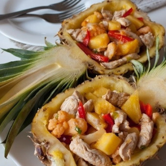 Салат в ананасе