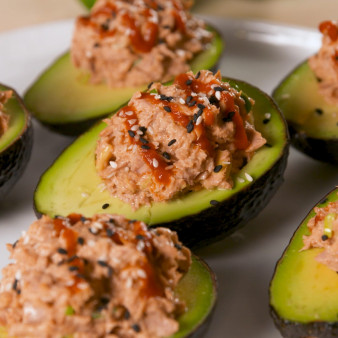 Spicy Tuna Stuffed Avocados