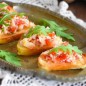 Crostini with crab meat