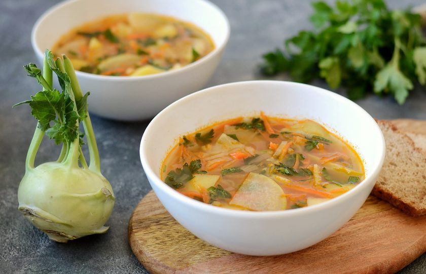 1. Этап. Суп с кольраби: Суп с кольраби готов, приятного аппетита!