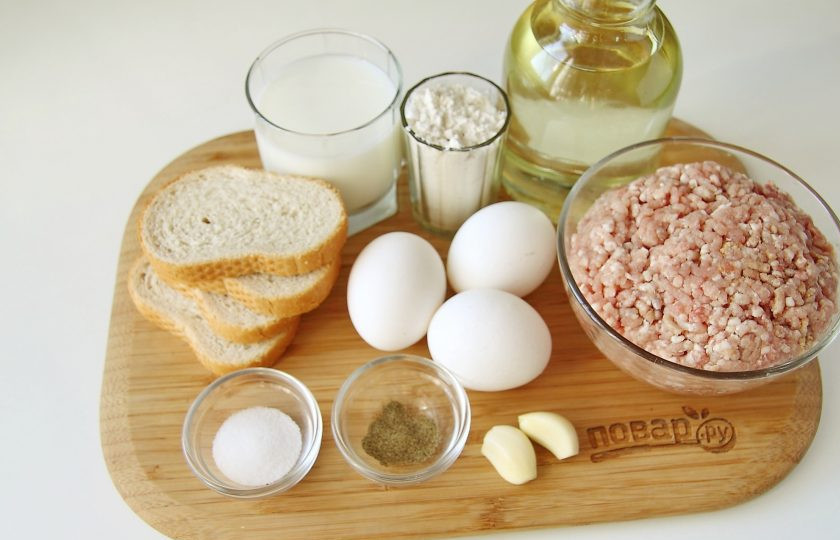 1. Этап. Котлеты во фритюре: Подготовьте все ингредиенты.