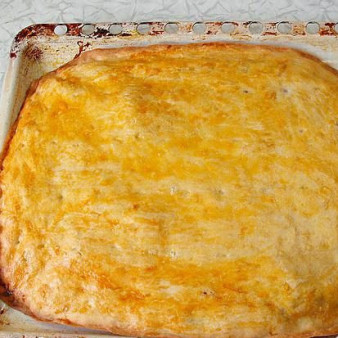 Пресный пирог с грибами