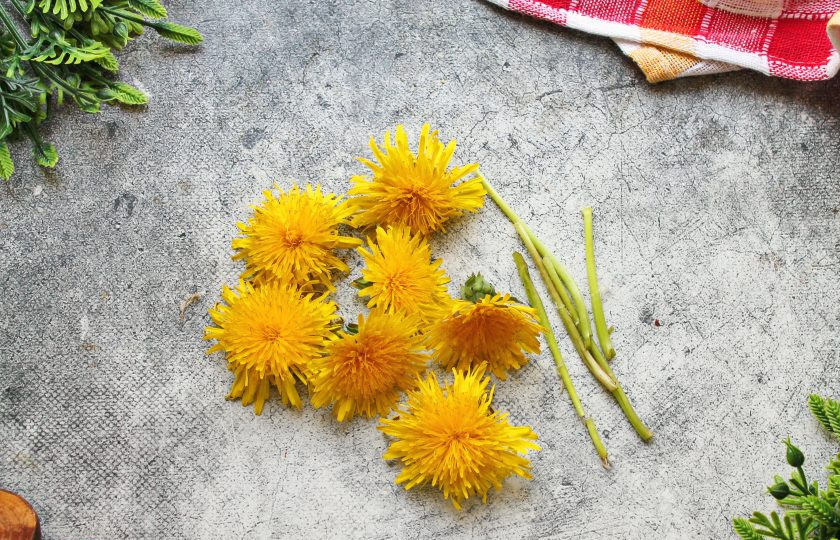 1. Этап. Чай из одуванчиков: Отрежьте у одуванчиков ножки.