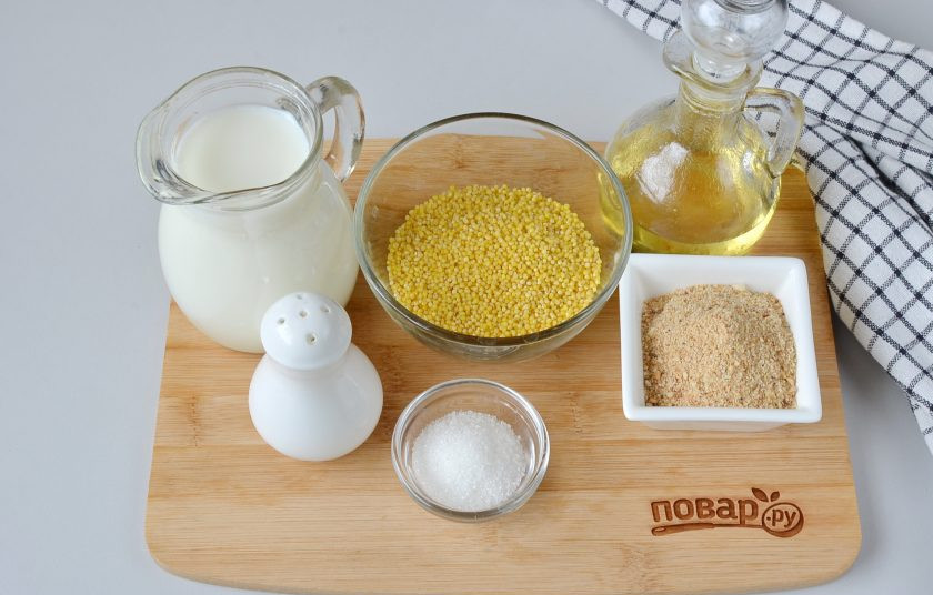 1. Этап. Биточки из пшенной каши: Подготовьте ингредиенты. Приступим!