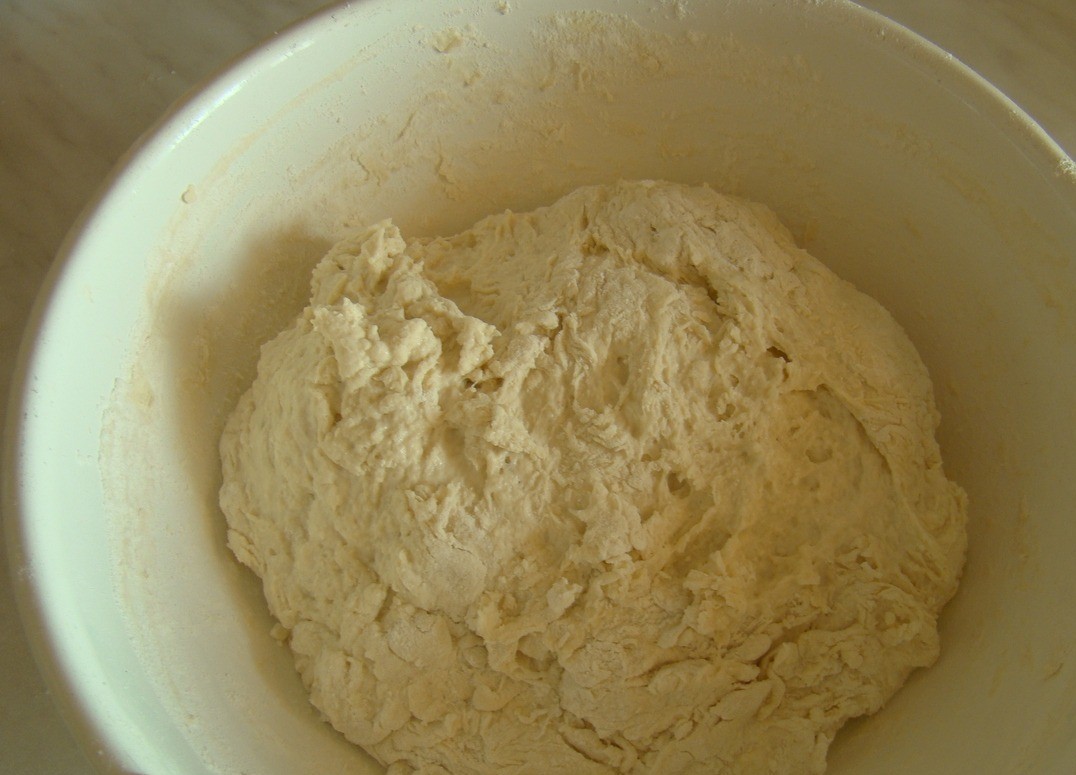 1. Stage. Ukrainian steamed dumplings with poppy seeds: Then with your hands you knead the soft dough. It will be sticky to your hands - that's how it should be! Let the dough rest in the refrigerator for 1 hour.