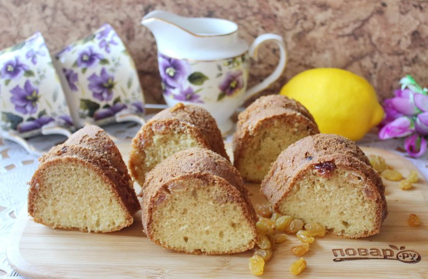 1. Этап. Лимонный кекс с изюмом: Ароматный, нежный, вкусный лимонный кекс с изюмом подавайте к чаю, кофе, молоку.