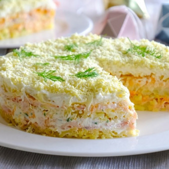 Салат рыбный Мимоза