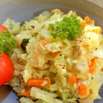 Капуста с рисом в мультиварке