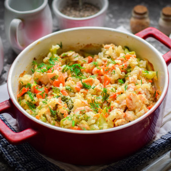 Семга с рисом в духовке