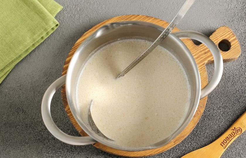 1. Этап. Блины на праздничный стол: Снова все перемешайте до однородного состояния. Тесто готово.