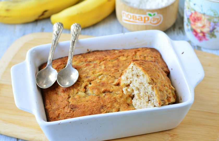 1. Этап. Диетический банановый пирог: Приятного вам аппетита!