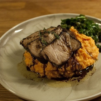 Антрекот из свинины на сковороде