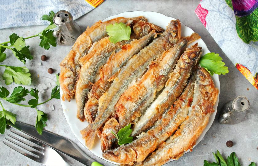 1. Этап. Жареная корюшка Питерская весна: Рыбка готова! Приятного аппетита!