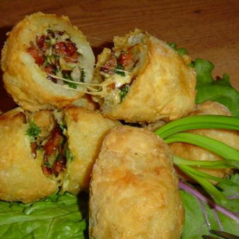 Картошка с ветчиной и сыром