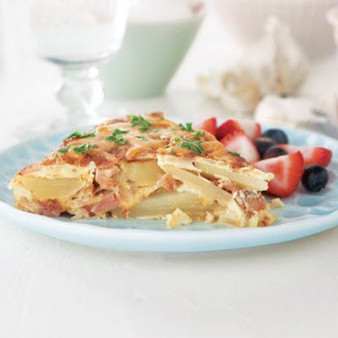 Cheesy Bacon and Potato Omelet