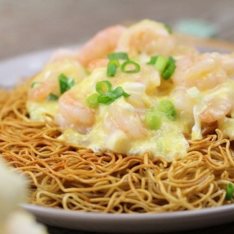 Креветки с яйцом