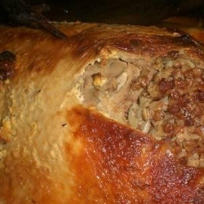 Утка в рукаве с гречкой