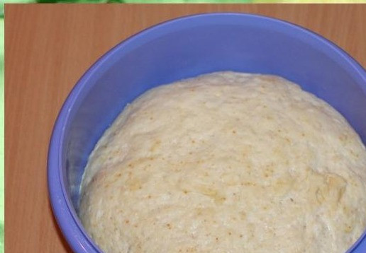 1. Этап. Пирожки с зеленым луком из духовки: 4. Вот готовое дрожжевое тесто.