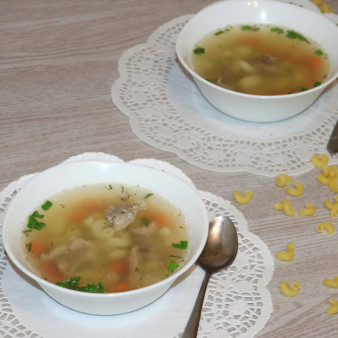 Суп с рожками