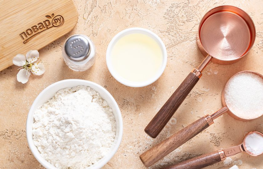 1. Этап. Печенье Mинутка без маргарина: Подготовьте все ингредиенты.