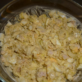 Простой салат с ветчиной