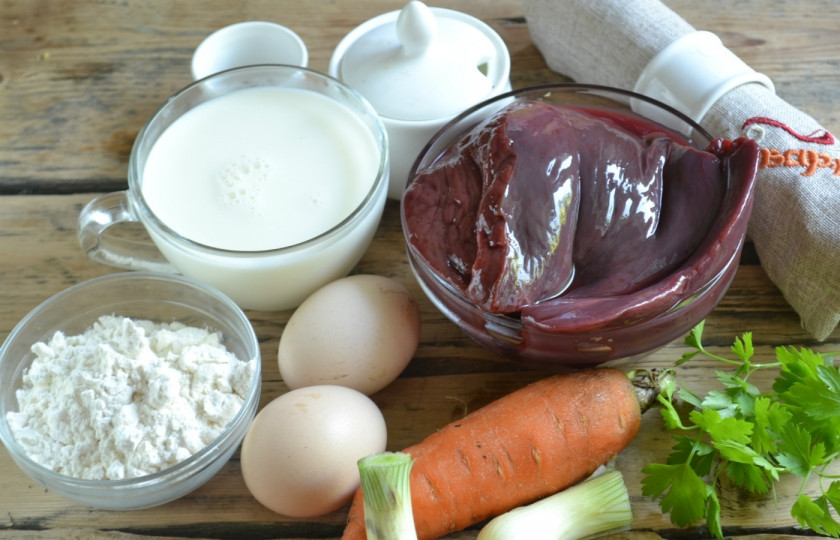 1. Этап. Печеночный торт: 1. Подготовьте все необходимые ингредиенты.