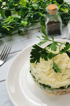 1. Этап. Слоёный рыбный салат Лето: Приятного аппетита! ❤️