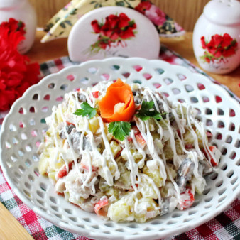 Салат Зимний с крабовыми палочками