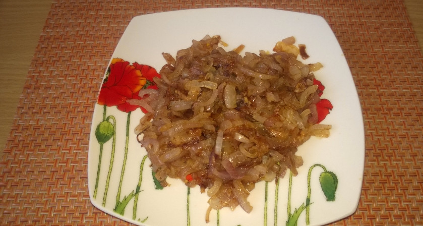 1. Этап. Тыква, жаренная с луком: 4. Выложите на тарелочку.