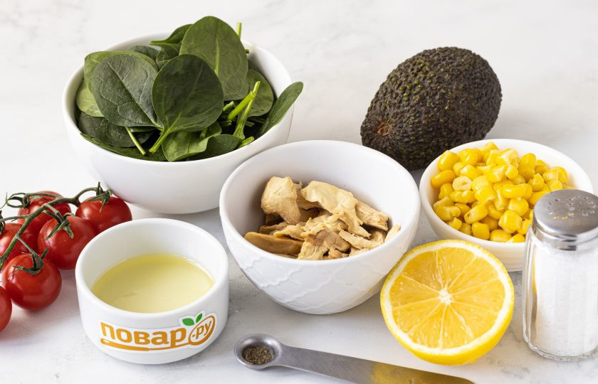 1. Этап. Салат Колибри: Подготовьте все ингредиенты.