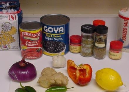 1. Этап. Вегетарианская черная фасоль Чили: Ингредиенты